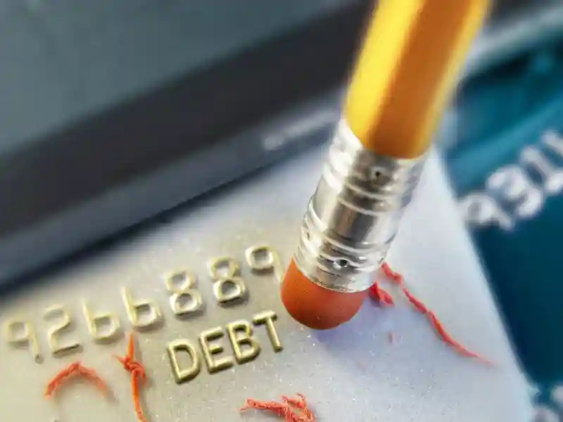 Pencil erasing credit card debt